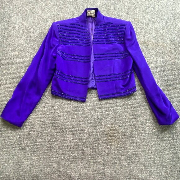 Rimini By Shaw Dress Womens 6  Blue Evening Gown Jacket Set 100% Silk Elegant‎ - Picture 15 of 16